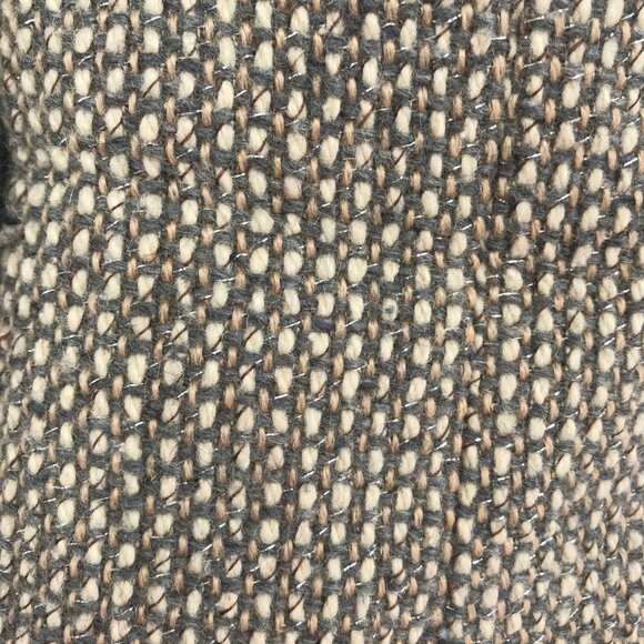 Talbots 2P Gray Tweed Moto Jacket Blazer Full Zip Wool Blend Pockets Metallic - Picture 10 of 14